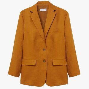 Mango 100% Linen Blazer